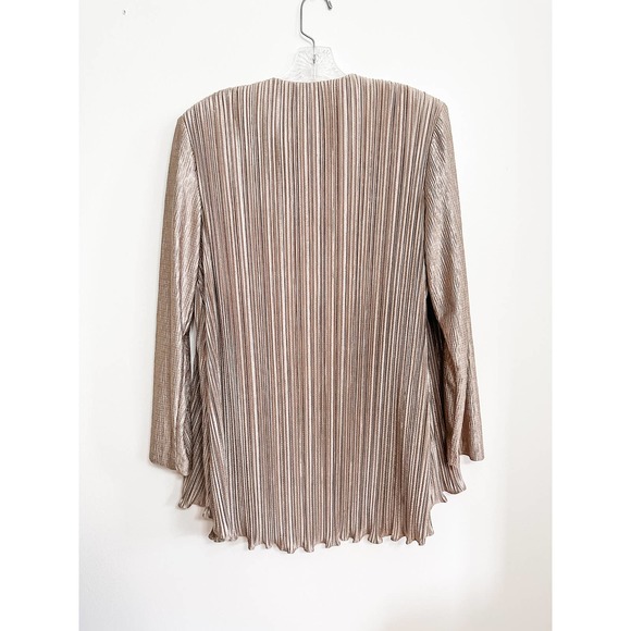 Vintage 1980s Pleated‎ Pewter Dress and Jacket Set - Picture 4 of 11